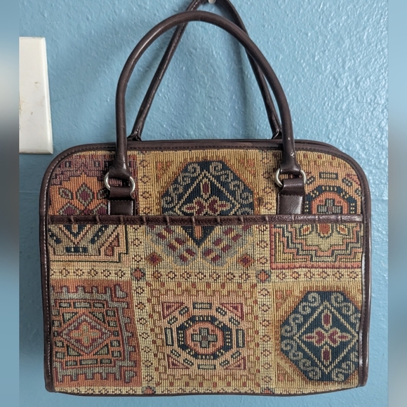marld Elegant Brown Patterned Handbag - Picture 2 of 4